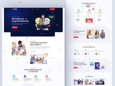 Quiety- Digital Marketing Website app landing comapany creative design illustration landing page software software landing solution startup theme ui ui design ux website website design wp