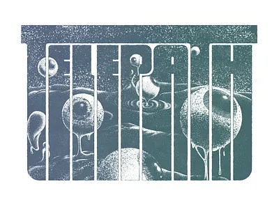 Telepath Tee Logo 1970s cosmic custom type design illustration lettering logo design logos psychedelic retrofuturist sci fi scifi space vintage