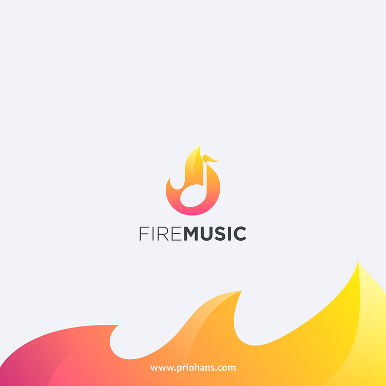 Design do logotipo do espaço negativo fire music