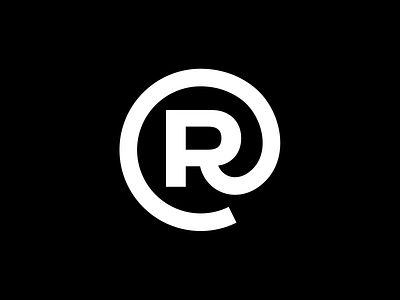 R Letter bold globe grid icon letter logo minimal space strong symbol
