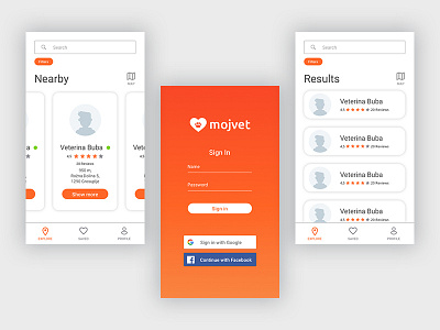 Veterinary clinic app animals app clinic mobile pets ui ux veterinarian