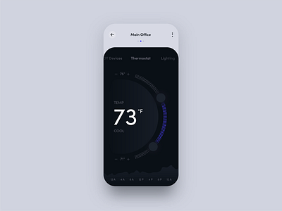 Thermostat app dark dark app iot thermostat ui