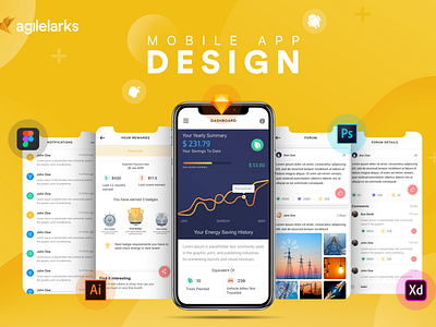 Mobile app design for Clients agilelarks app app branding app design branding design design agency fiverr app design freelance design mobile app design mockup typography ui ui ux design ui desgin ux ux ui ux design web design web design and development