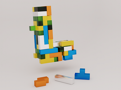 36 days of type - L 36 days of type 36 days of type lettering 36daysoftype 3d 3d art alphabet b3d blender3d cyclesrender design illustration l letter practice twelve type