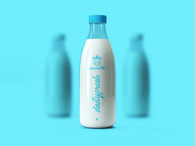Cowmilk Bottle Design #02 2019 blue bottle branding branding design color cow design graphic design illustration istanbul logo milk rectangle script white