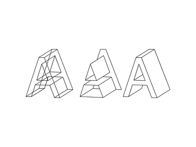 A Protrusion 3d design icon illustration logo typography vector