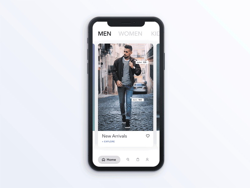 Fashion App Concept animation app auto animate design ecommerce fashion interaction interface ios navigation scroll xd