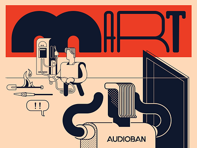 Audioban march detail artwork audioban burak beceren calendar character design design doodle drawing event flat flyer gas station graphic design illustration music panic program sketch typography vector