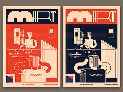 Audioban march (rejected ones) artwork audioban burak beceren calendar character design design doodle drawing event flat flyer gas station graphic design illustration music panic program sketch typography vector