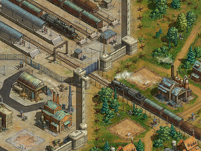 Station architecture art building concept concept art design game game art game artist game asset illustration isometric isometric art isometric illustration mobile game