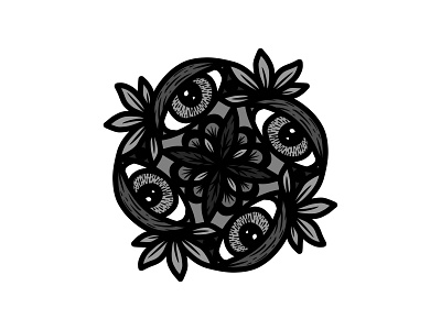 4Eyes black and white eye graphic design grayscale illustration lines mandala radial thick line
