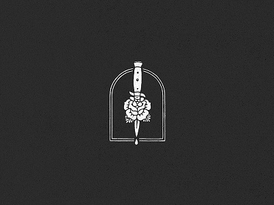 Alone apple applepencil art blood design flower illustration knife logo procreate retro rose switchblade vintage
