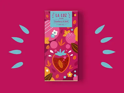 LA LUZ packagedesign04 ——strawberry&dark art chocolate illustration packagedesign