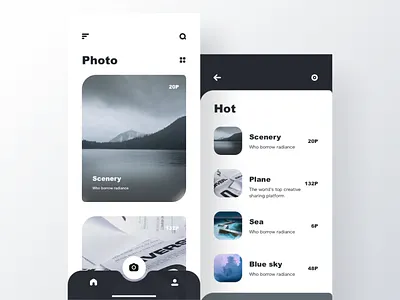 Photo app app、ui colour design icon ui ux