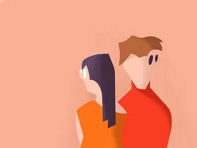 The Wait apple pencil characters illustration ipad pro man minimalism people procreate woman