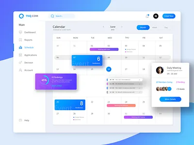 TNQ Dashboard Schedule Page Redesign calendar clean dashboard events form schedule typography ui uidesign ux