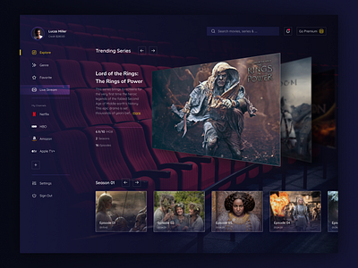 Movie Platform apple tv dashboard hd interface movie app movies netflix platform series smart tv streaming tv tv show video web web app web design
