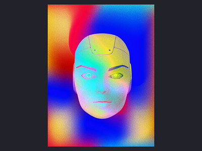 Abstract Robot Poster Experiment abstract art art branding design gradient color photoshop robot