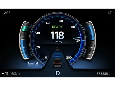 BEV motormeter Normal car design hmi ui