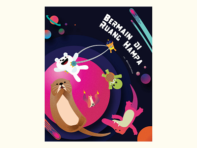 Otter Space design illustration vector