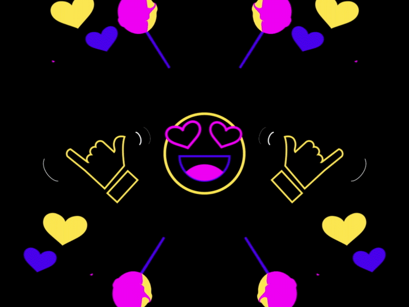 Kawaii Emoji 2d after affects animation animation 2d c4d character design emoji gif icon illustration kawaii motion motiongraphics neon vector vj