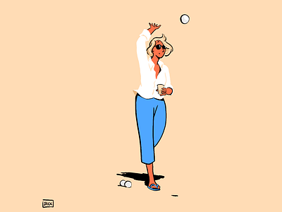 Weekend pétanque art colour design drawing fashion illustration paris style