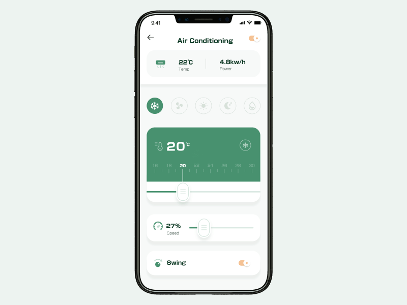 Smart Home 2 air conditioning app clean dashboard smart home smart home app ui ux