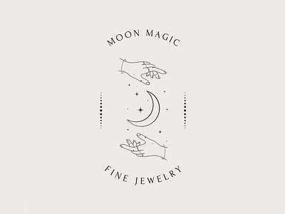 Moon Magic alchemy badge brand identity illustrated logo logo logomark magic modern modern logo moon oval vintage logo