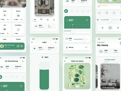 Smart Home air conditioning app dashboard light smart home ui ux web