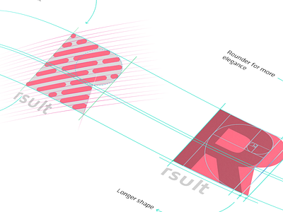 Rsult - concept logo construction brand guide branding branding and identity conceptual design design design agency green grid logo mark padding presentation red