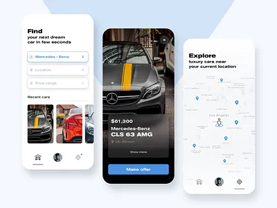 Luxury car app app buy car car app cars concept design ios luxury mininal sell ui ux