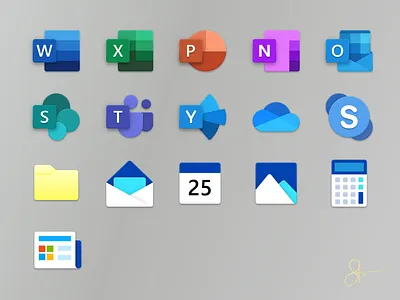 New Office + Windows apps icons — New Office Icons Remake app icon app icons branding fluent fluent design fluent design system iconography icons microsoft office microsoft surface ux design ux designer ux ui windows 10