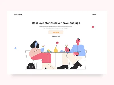 Online Dating Website UI/UX Design Concept app branding design designer icon illustration interface landing page layout logo typography ui uidesign ux vector web webdesign website