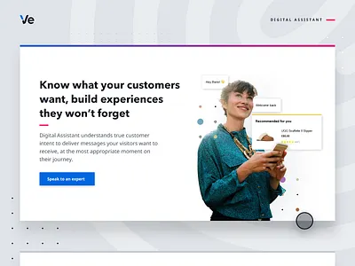 Digital Assistant - web graphic ai assistant audience branding customer experience customer support digital assistant engagement graphic graphic design illustration onsite onsite engagement optimisation personalisation recommendation retail shopping mode toolkit typography