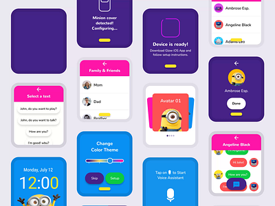 Kids Smart Watch Interface Design 2d android app animation app development apple watch branding button colorful fun ios ios watch kids loop mobile app interface motion design product design smart watch ui user interface uxui