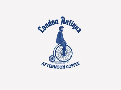 London Antiqua Logo Template antiqua antique bicycle branding classic coffee company design engraving gentleman gentlemen graphic label london modern organization tea vector vintage wine