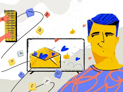 Say Hi To Thanksy! app appreciate blog character illustration love thankyou tooploox tv screen work