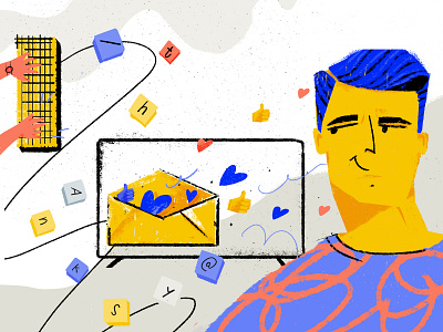 Say Hi To Thanksy! app appreciate blog character illustration love thankyou tooploox tv screen work