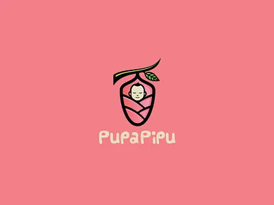 Pupapipu Logo Template baby born branding care childbirth children chrysalis cocoon company design graphic health healthy modern neborn organization pupa pupapipu vector vintage