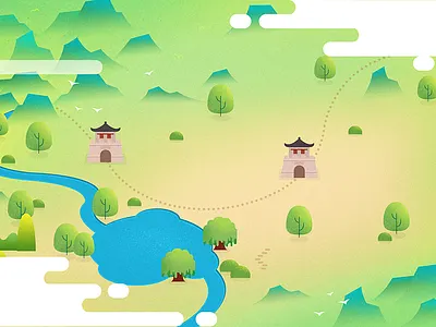 Ancient map branding design house illustration