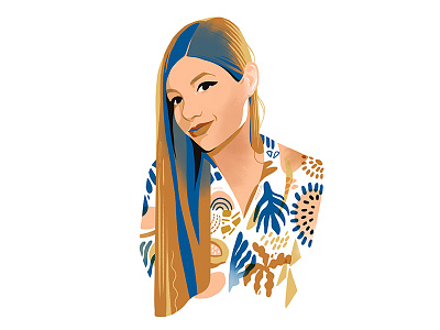 Self-portrait editorial illustration pattern portrait woman