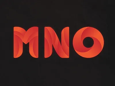 Alphabet Design - MNO alphabet bold curve curves design gradient grid juicy letter letters logo logo alphabet logo design orange red shadow shapes simple typography vector
