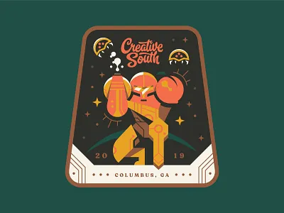 CS19 Samus alien badge creative gaming illustration logo metroid samus south space vector