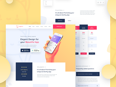 Dribble Thumb app landing page ui uidesign web