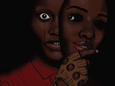 Us - Lupita Nyong'o affinity design art artwork black creative dark illustration illustrator jordan peele lupita lupitanyongo us usmovie