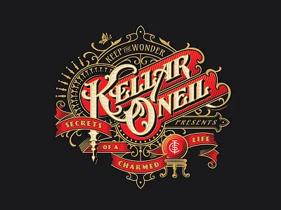 Kellar O'Neill logo handlettering lettering magic typography vintage
