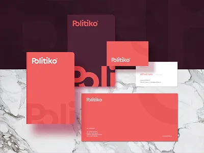 Politiko app people leader technology brand book tirana news tv business card envelope notebook identity brandbook symbol logo logotype analitycs vibe logotype typography products minimalistic abstract colors newsletter program politics portal albania politiko print design mark stationary cards paper top agency minimal magazine
