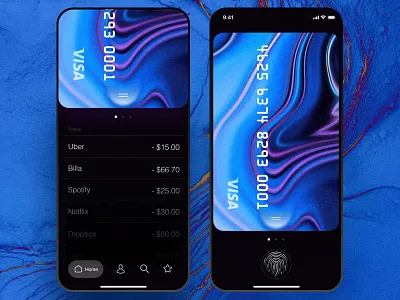Banking App app banking black card ios ui