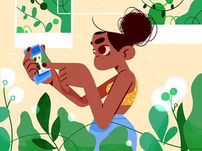 nature snaps 📸🌱 character design flat girl illustration nature product