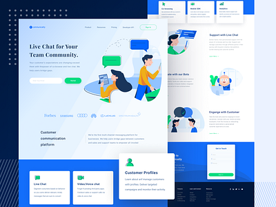 Live Chat For Your Team Community design homepage illustration ui ux web website